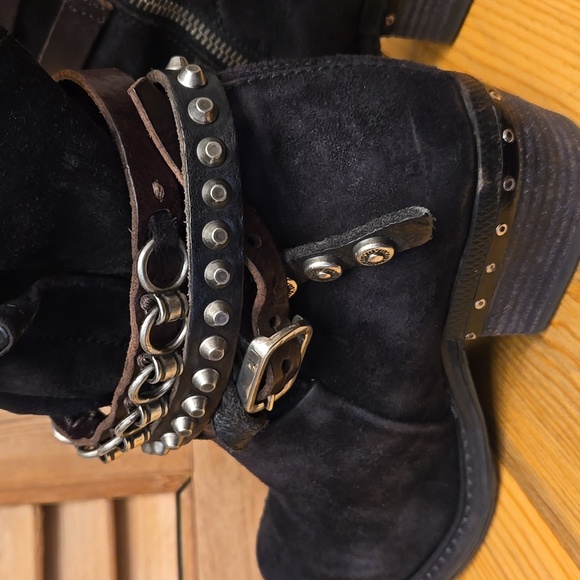 SALE!! A.S.98 CHESTER Black Sueded Leather Short Boots - Picture 10 of 14